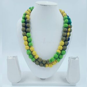 2layertassel0005- 1 PC MIX YELLOW GREEN PACK OF TWO LAYER TASSEL