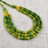 3LDORI0014- 1 PC MIX GREEN YELLOW 3 LAYER TASSEL