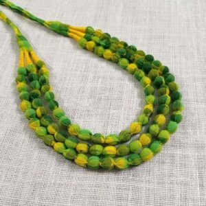 3LDORI0014- 1 PC MIX GREEN YELLOW 3 LAYER TASSEL