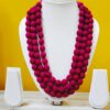 3LDORI0006- 1 PC DARK PINK 3 LAYER FABRIC AND BEADS TASSEL