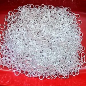 FINDINGS0009- 105 PCS BRIGHT SILVER METAL S-HOOK FOR JEWELLERY MAKING- 20 GRAMS PACK