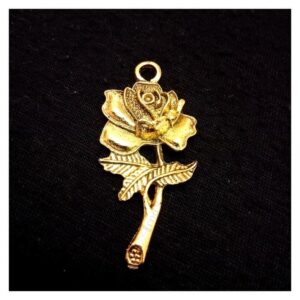 OXIG0004- 3 PCS PACK OF GOLD FLOWER GERMAN SILVER PENDANT