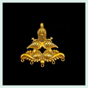 OXIG0022- 2 PCS PACK OF GOLDEN GERMAN SILVER PENDANT (SMALL)