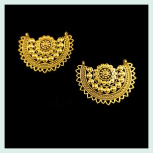 OXIG0027 -2 PAIRS GOLDEN LARGE SIZE GERMAN SILVER BALI