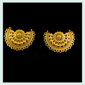 OXIG0028 -2 PAIRS GOLDEN SIZE GERMAN SILVER BALI (SMALL)