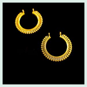 OXIG0030- 2 PAIRS GOLDEN GERMAN SILVER BALI