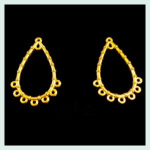 OXIG0037 -2 PAIRS GOLDEN THIN WIRE GERMAN SILVER BALI
