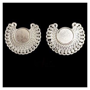 OXIS0028 -2 PAIRS SILVER LARGE SIZE GERMAN SILVER BALI
