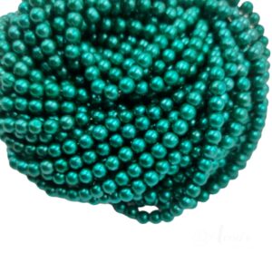 PLASTICBEADS0005- 1PACKET PINE GREEN 6MM PLASTIC BEADS (50 GM)