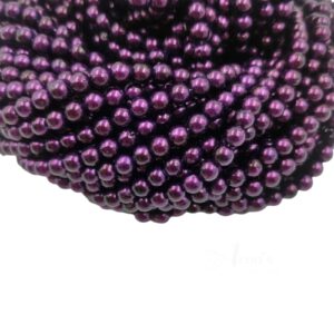 PLASTICBEADS0015- 1PACKET EGGPLANT 6MM PLASTIC BEADS (50 GM)