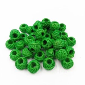 COTTONBALL15- 1 PACK OF PARROT GREEN HANDMADE COTTON THREAD BALL FOR JEWELLERY MAKING- (APPROX. 100 PC)