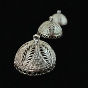 JHUMKAs0002- 2 PAIRS PACK OF GERMAN SILVER | OXIDIZED SILVER JHUMKIES FOR EARRING MAKING