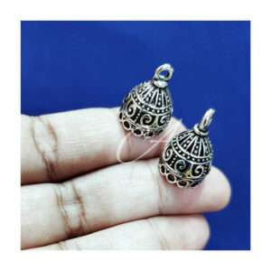 JHUMKAs0008- 5 PAIRS PACK OF GERMAN SILVER | OXIDIZED SILVER JHUMKIES FOR EARRING MAKING