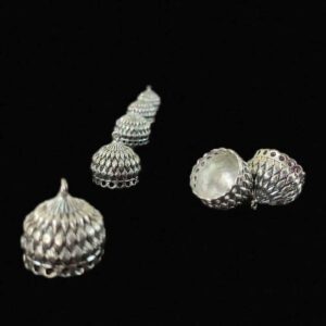 3 PAIRS PACK OF GERMAN SILVER | OXIDIZED SILVER JHUMKIES FOR EARRING MAKING