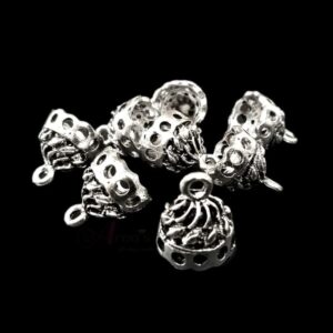 JHUMKAs0009- 5 PAIRS PACK OF GERMAN SILVER | OXIDIZED SILVER JHUMKIES FOR EARRING MAKING