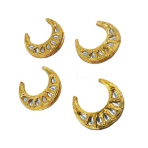 KUNDAN0013- ARNAS 2 PCS PACK OF MOON MOTIVE MEDIUM KUNDAN BEADS