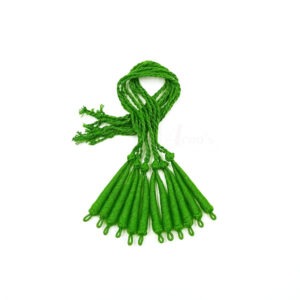 REGULARDORI06- 6 PCS PACK OF PARROT GREEN HANDMADE ADJUSTABLE COTTON NECKLACE DORI, BACK ROPE CORD FOR JEWELLERY MAKING