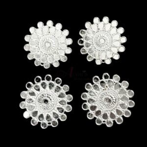 TOPs0043- 3 PAIRS PACK OF GERMAN SILVER | OXIDIZED ROUND SILVER SINGLE LOOP STUD TOP FOR EARRING MAKING