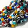 EVILEYEBEAD0002- ARNAS 1 STRAND 8MM MULTICOLOR EVIL EYE BEADS FOR JEWELLERY | BRACELETE | RAKHI MAKING