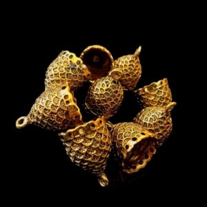 JHUMKAg0029- 3 PAIRS PACK OF GERMAN GOLD | OXIDIZED GOLDEN JHUMKIES FOR EARRING MAKING
