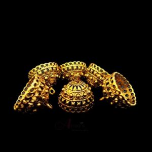 JHUMKAg0030- 3 PAIRS PACK OF GERMAN GOLD | OXIDIZED GOLDEN JHUMKIES FOR EARRING MAKING