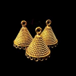 JHUMKAg0051- 3 PAIRS PACK OF GERMAN GOLD | OXIDIZED GOLDEN JHUMKIES FOR EARRING MAKING