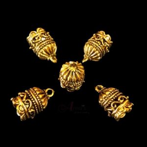 JHUMKAg0055- 5 PAIRS PACK OF GERMAN GOLD | OXIDIZED GOLDEN JHUMKIES FOR EARRING MAKING