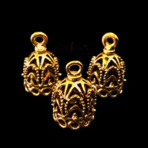 JHUMKAg0056- 3 PAIRS PACK OF GERMAN GOLD | OXIDIZED GOLDEN JHUMKIES FOR EARRING MAKING