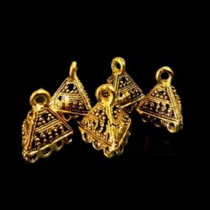 JHUMKAg0057- 5 PAIRS PACK OF GERMAN GOLD | OXIDIZED GOLDEN JHUMKIES FOR EARRING MAKING