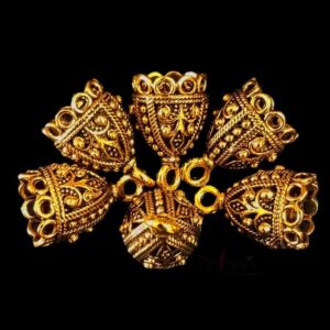 JHUMKAg0059- 5 PAIRS PACK OF GERMAN GOLD | OXIDIZED GOLDEN JHUMKIES FOR EARRING MAKING