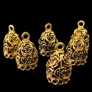 JHUMKAg0060- 5 PAIRS PACK OF GERMAN GOLD | OXIDIZED GOLDEN JHUMKIES FOR EARRING MAKING