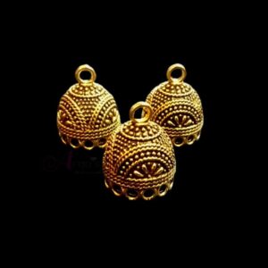 JHUMKAg0070- 3 PAIRS PACK OF GERMAN GOLD | OXIDIZED GOLDEN JHUMKIES FOR EARRING MAKING