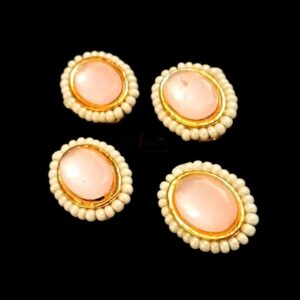 ARNAS 4 PCS PACK OF LIGHT PINK STONE KUNDAN BEADS FOR JEWELLERY | BRACELETE | RAKHI MAKING