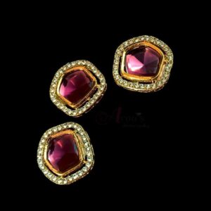 KUNDAN0046- ARNAS 2 PCS PACK OF DESIGNER KUNDAN FOR JEWELLERY | BRACELETE | RAKHI MAKING
