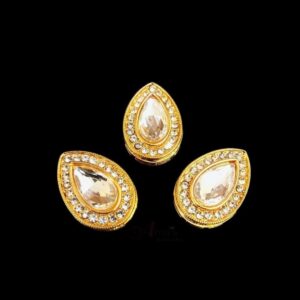 KUNDAN073- ARNAS 4 PCS PACK OF WHITE STONE KUNDAN BEADS FOR JEWELLERY | BRACELETE | RAKHI MAKING
