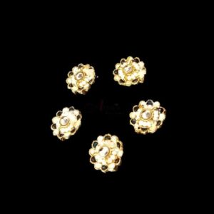 KUNDAN081- ARNAS 4 PCS PACK OF ROUND KUNDAN BEADS FOR JEWELLERY | BRACELETE | RAKHI MAKING