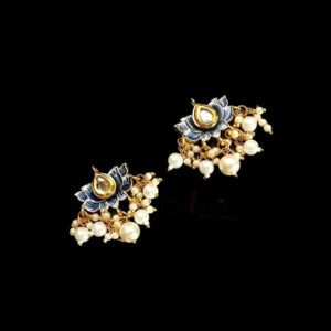 KUNDAN089- ARNAS 1 PAIR OF LOTUS MOTIF KUNDAN BEADS FOR JEWELLERY | BRACELETE | RAKHI MAKING