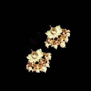 KUNDAN093- ARNAS 1 PAIR OF LOTUS MOTIF KUNDAN BEADS FOR JEWELLERY | BRACELETE | RAKHI MAKING