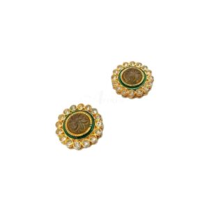 KUNDAN102- ARNAS 2 PCS PACK OF ROUND STONE KUNDAN BEADS FOR JEWELLERY | BRACELETE | RAKHI MAKING