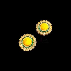 KUNDAN103- ARNAS 2 PCS PACK OF ROUND STONE KUNDAN BEADS FOR JEWELLERY | BRACELETE | RAKHI MAKING