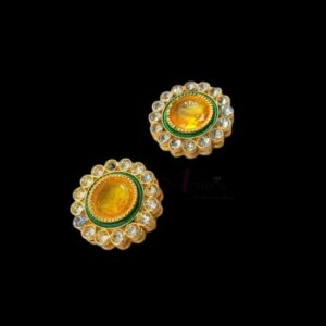 KUNDAN104- ARNAS 2 PCS PACK OF ROUND STONE KUNDAN BEADS FOR JEWELLERY | BRACELETE | RAKHI MAKING