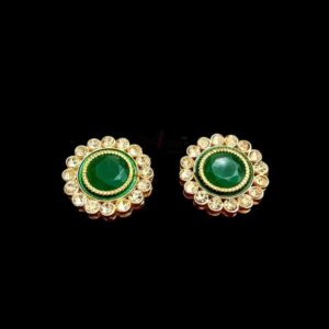 KUNDAN106- ARNAS 2 PCS PACK OF ROUND STONE KUNDAN BEADS FOR JEWELLERY | BRACELETE | RAKHI MAKING