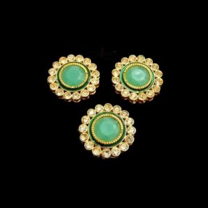 KUNDAN107- ARNAS 2 PCS PACK OF ROUND STONE KUNDAN BEADS FOR JEWELLERY | BRACELETE | RAKHI MAKING