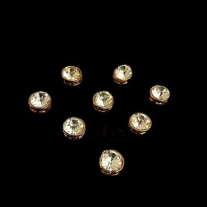 KUNDAN108- ARNAS 10 PCS PACK OF 8 MM ROUND CASTING KUNDAN FOR JEWELLERY | BRACELETE | RAKHI MAKING