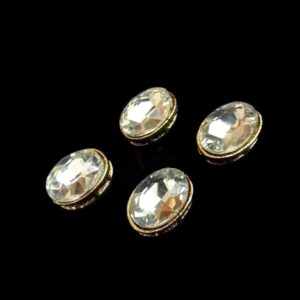 KUNDAN111 - ARNAS 6 PCS PACK OF 20 x 14 MM OVAL CASTING KUNDAN FOR JEWELLERY | BRACELETE | RAKHI MAKING