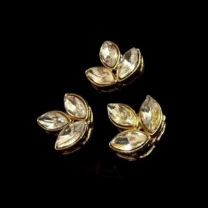 ARNAS 6 PCS PACK OF 19 x 17 MM LEAF MOTIF CASTING KUNDAN FOR JEWELLERY | BRACELETE | RAKHI MAKING