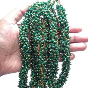 Loreal07- ARNAS GOLD PLATED LOREAL MINT GREEN PEARL BEADS FOR JEWELLERY MAKING