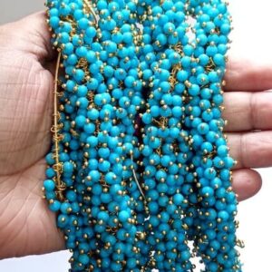 Loreal13- ARNAS GOLD PLATED LOREAL SKY BLUE PEARL BEADS FOR JEWELLERY MAKING