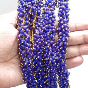 Loreal14- ARNAS GOLD PLATED LOREAL BLUE PEARL BEADS FOR JEWELLERY MAKING