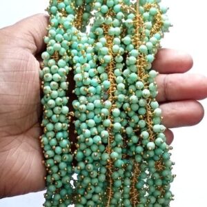 Loreal16- ARNAS GOLD PLATED LOREAL CYAN PEARL BEADS FOR JEWELLERY MAKING